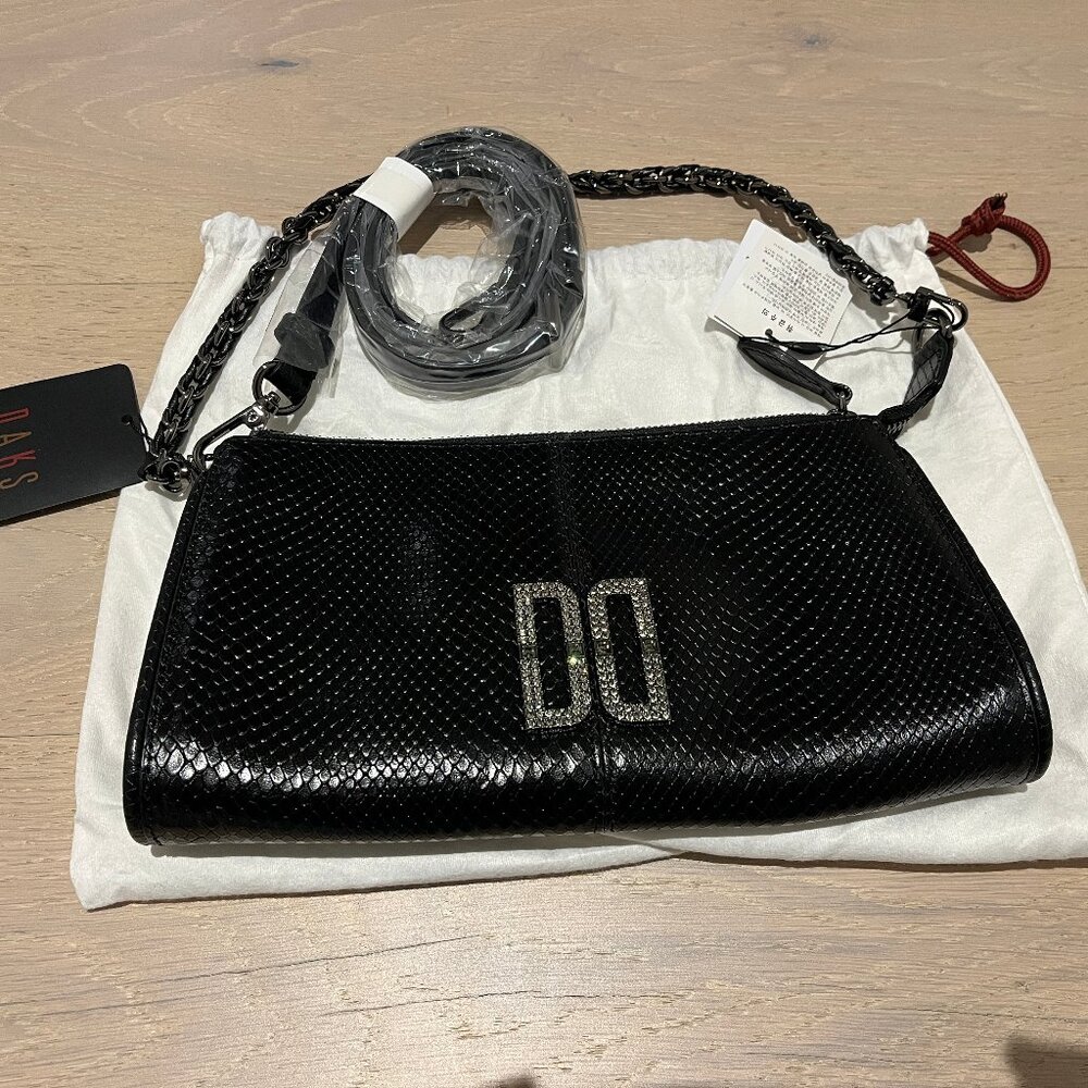 DAKS Leather Handbag with Swarovski Crystals